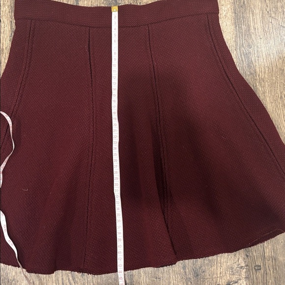 Zara Maroon A-Line Skirt - Picture 7 of 9
